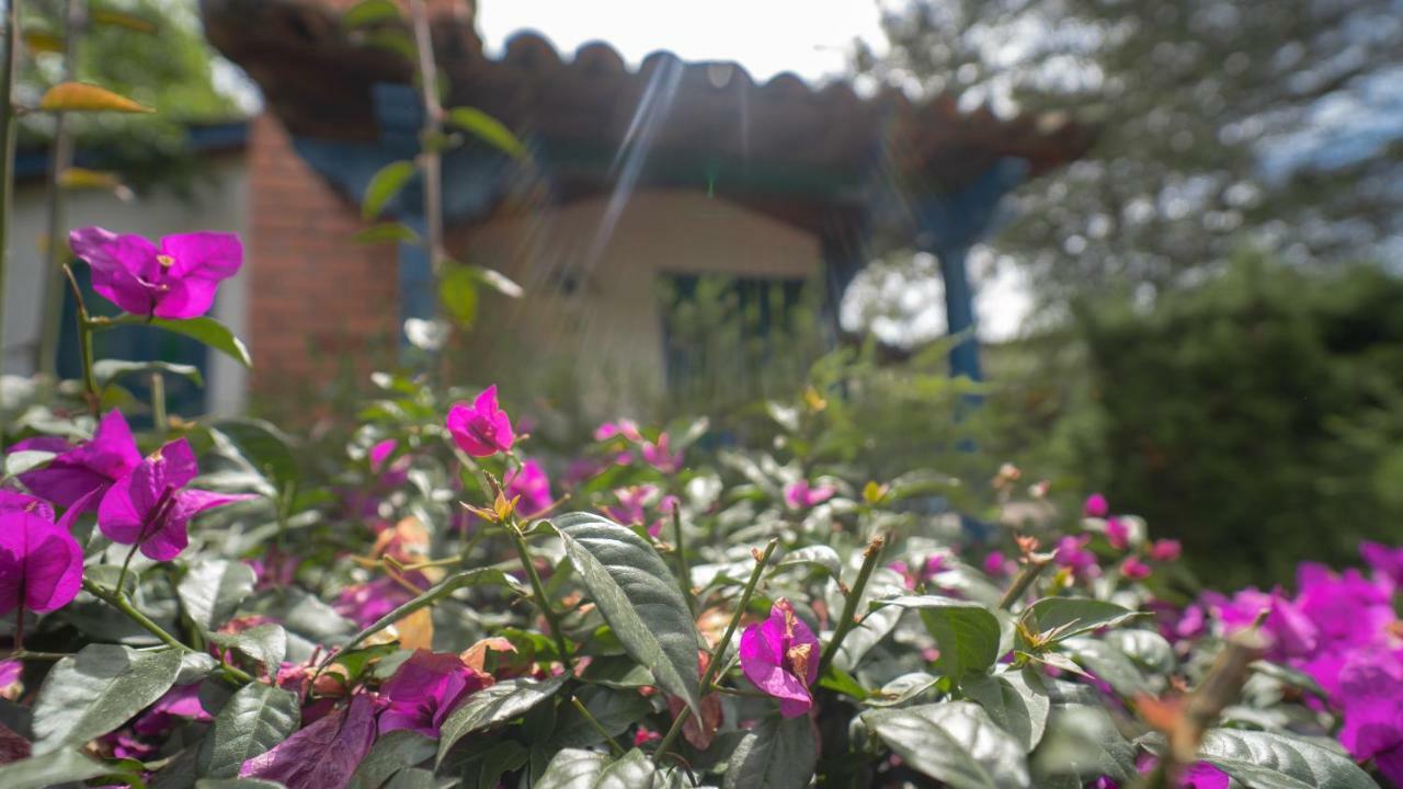 ホテル Termales El Otono La Enea エクステリア 写真 A woman watering flowers